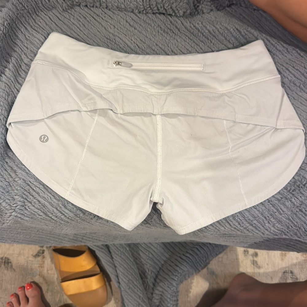 White Speed Up Lululemon Athletic Shorts Size 4